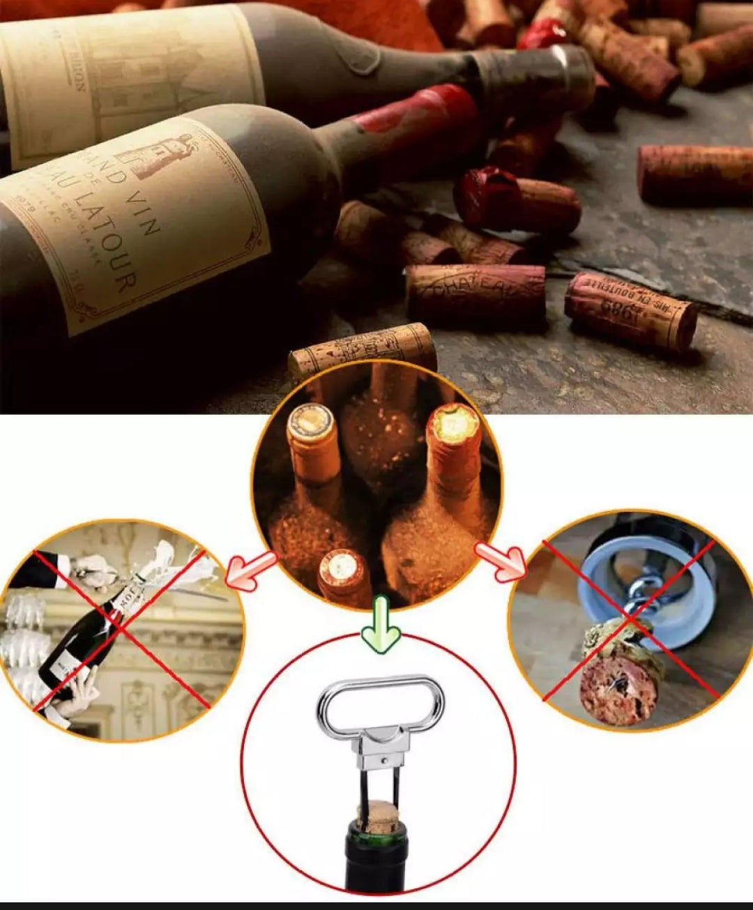 Wine Opener Ah So Old Cork Opener