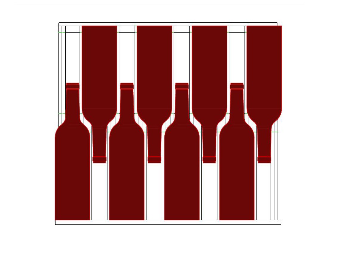 Wine Chiller 52 Bottle 6 Tier Wood Shelves with Door Handler / Side Handler
