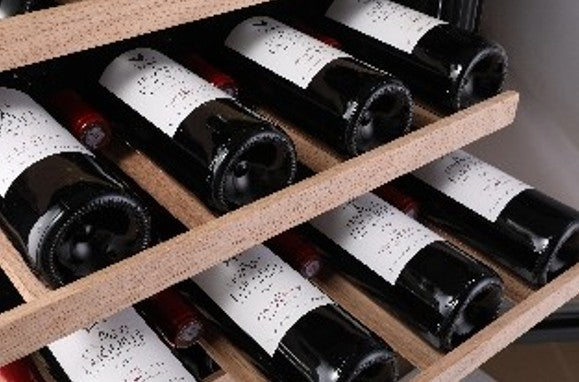 Wine Chiller 75 Bottle 9 Tier Wood Shelves with Side Handler
