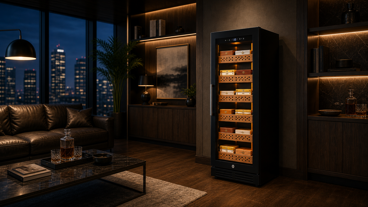 Precision Cigar Humidor 7 Tier Wood Shelves 1200pcs