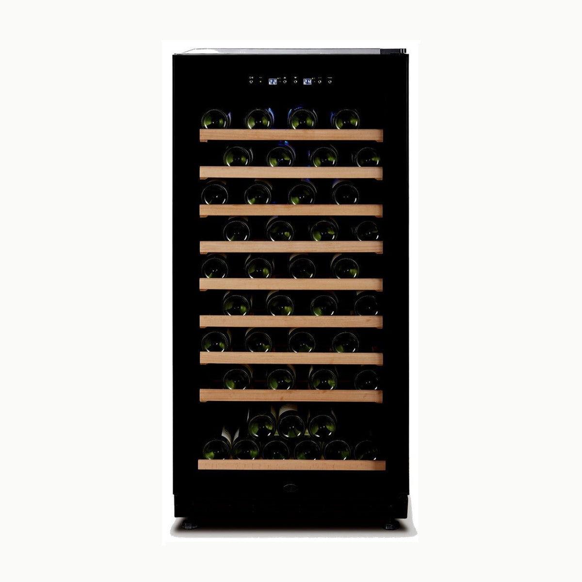 Wine Chiller 75 Bottle 9 Tier Wood Shelves with Side Handler