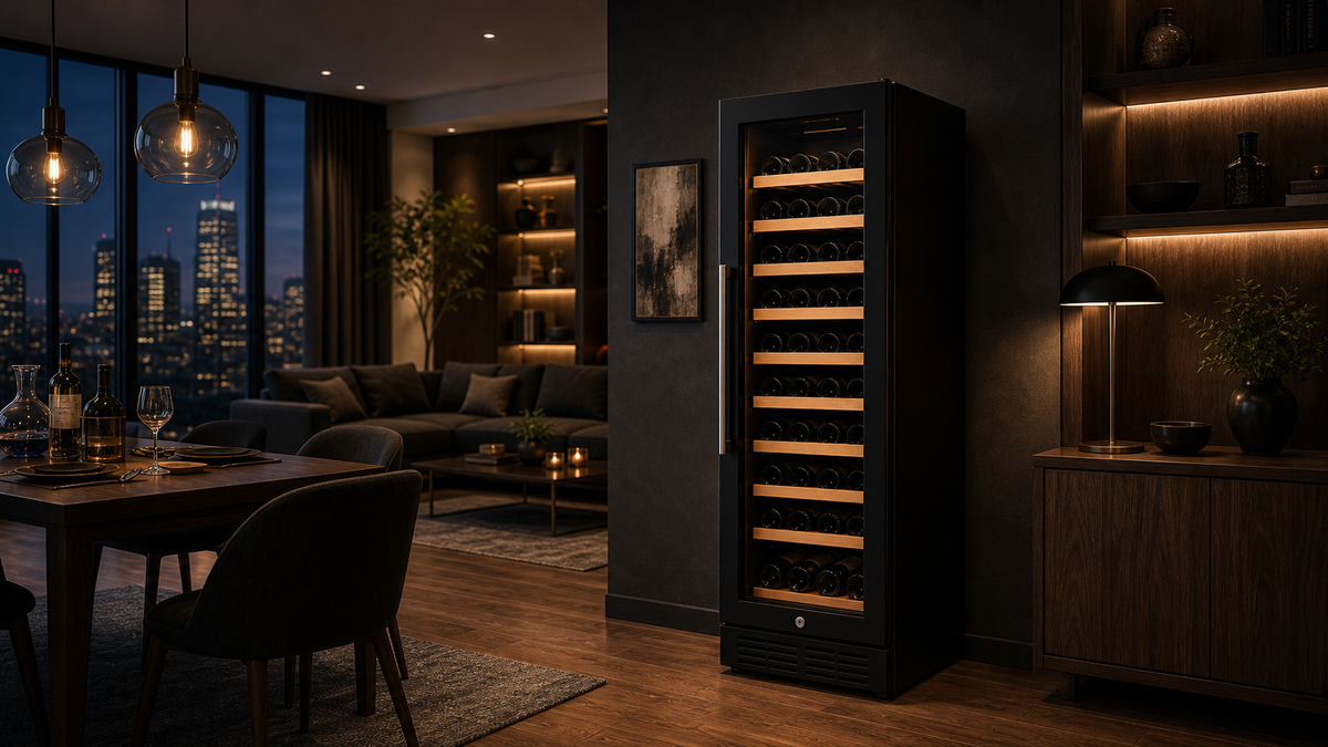 Wine Chiller 99 Bottle 9 Tier Wood Shelves with Handler